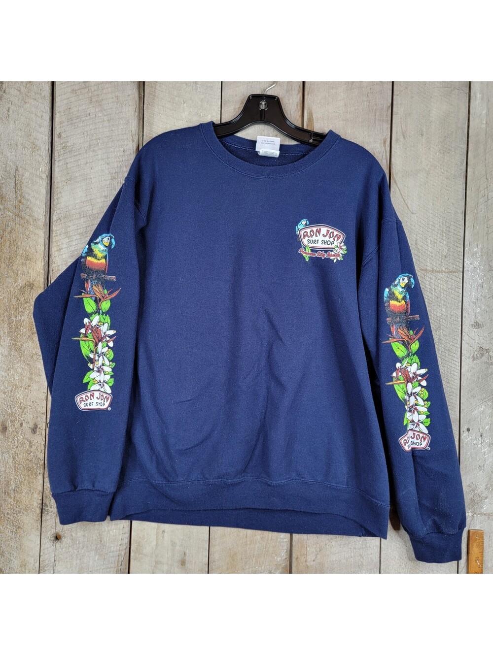 Vintage Ron Jon Surf Shop Panama City Beach Crewneck Sweatshirt Parrot L